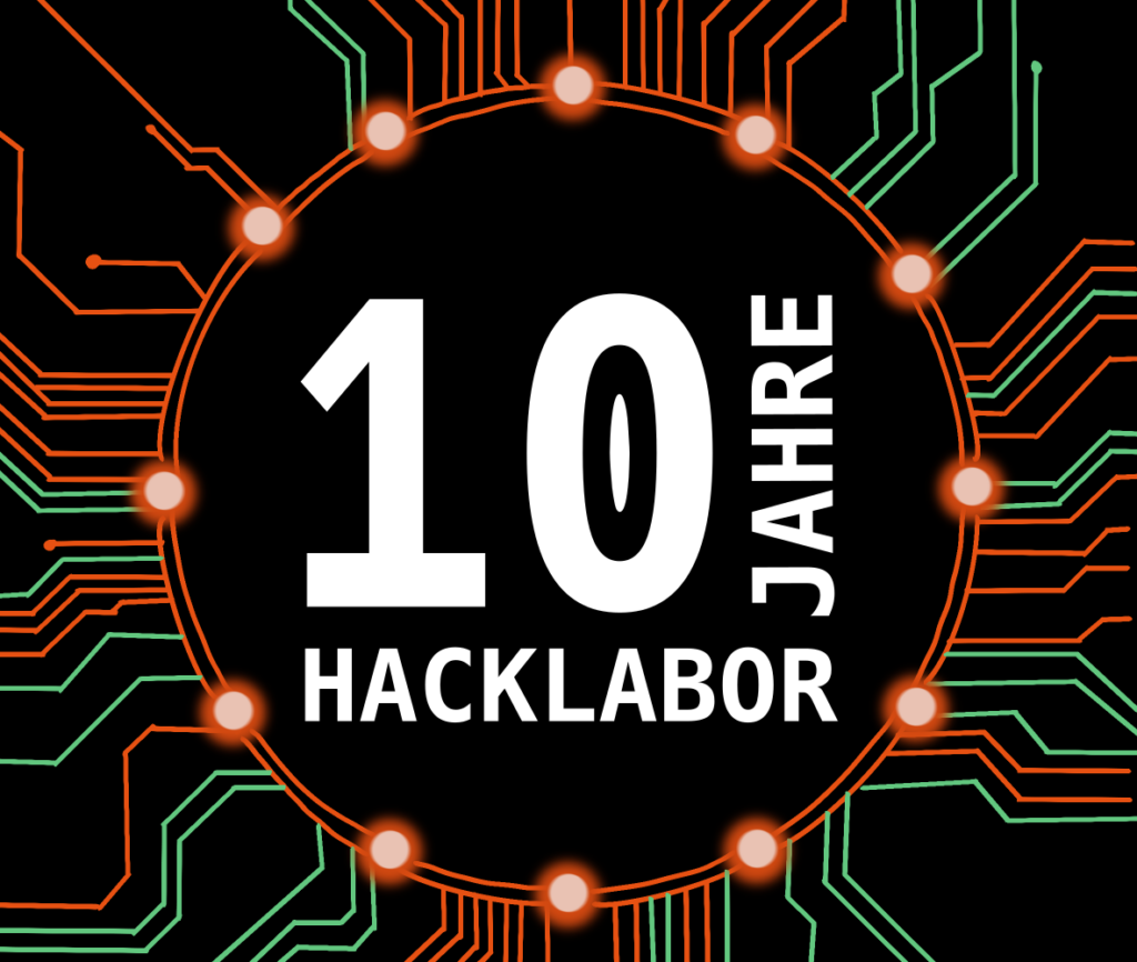 Sticker Design zum 10. Geburtstag vom Hacklabor Schwerin