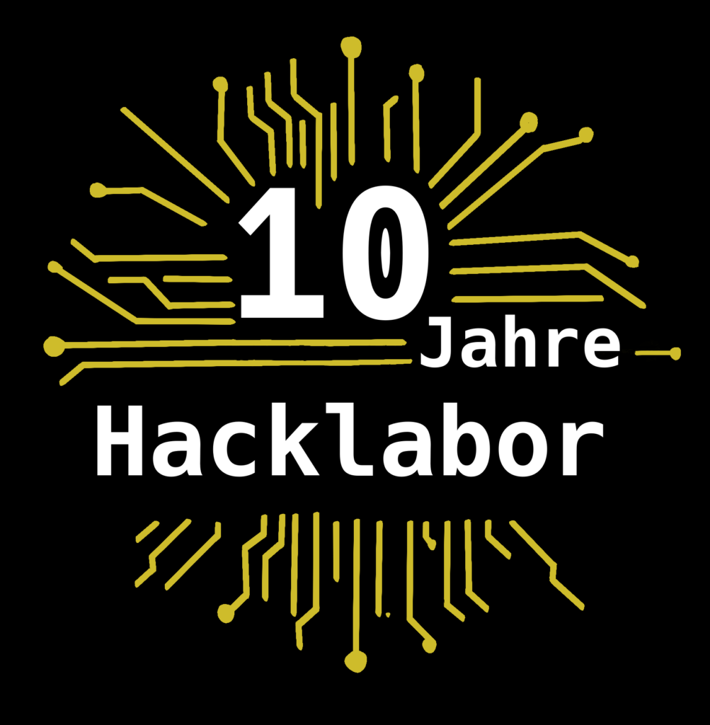 Sticker Design zum 10. Geburtstag vom Hacklabor Schwerin